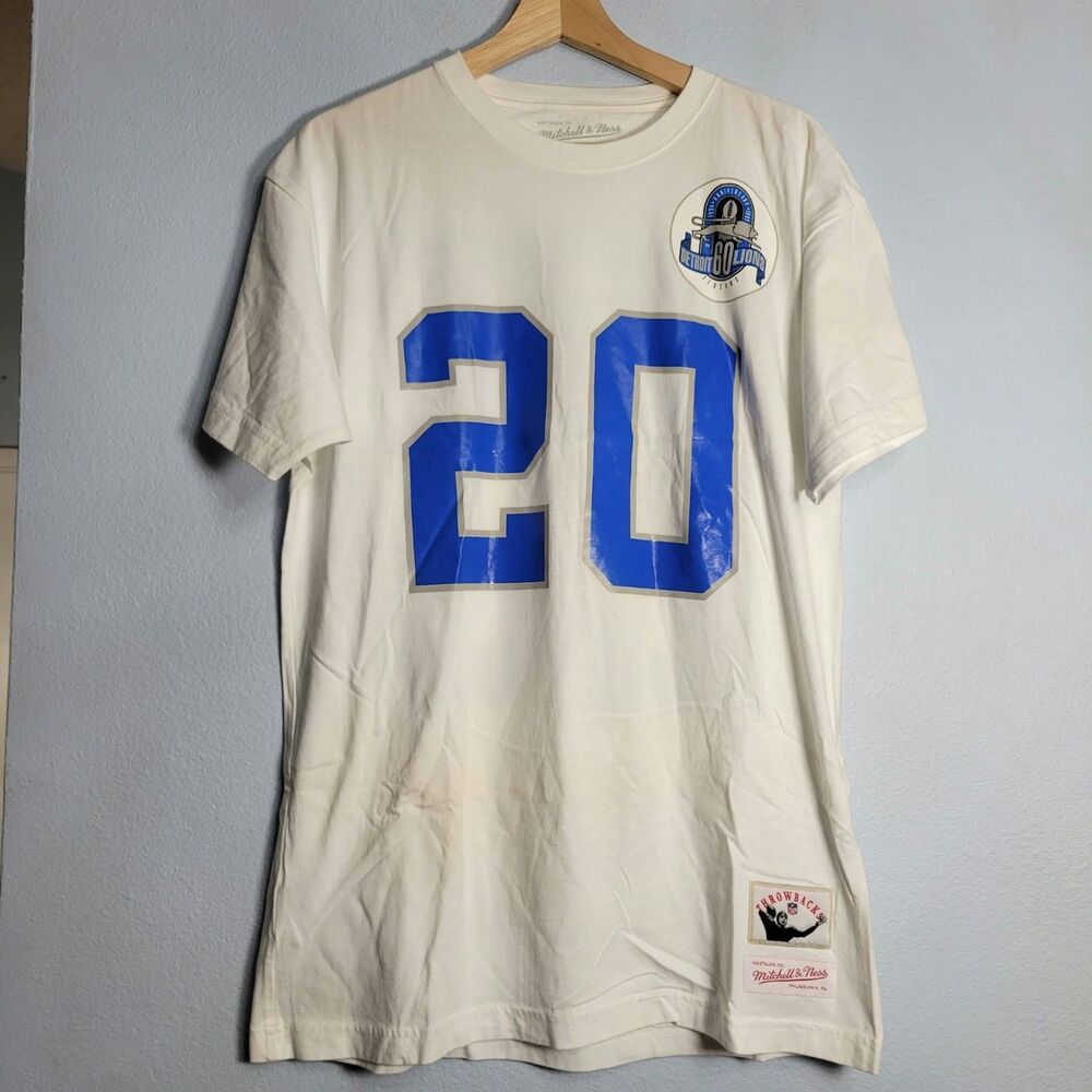 Mitchell & Ness Barry Sanders Detroit Lions Throwback T-Shirt Men's L Retro #20